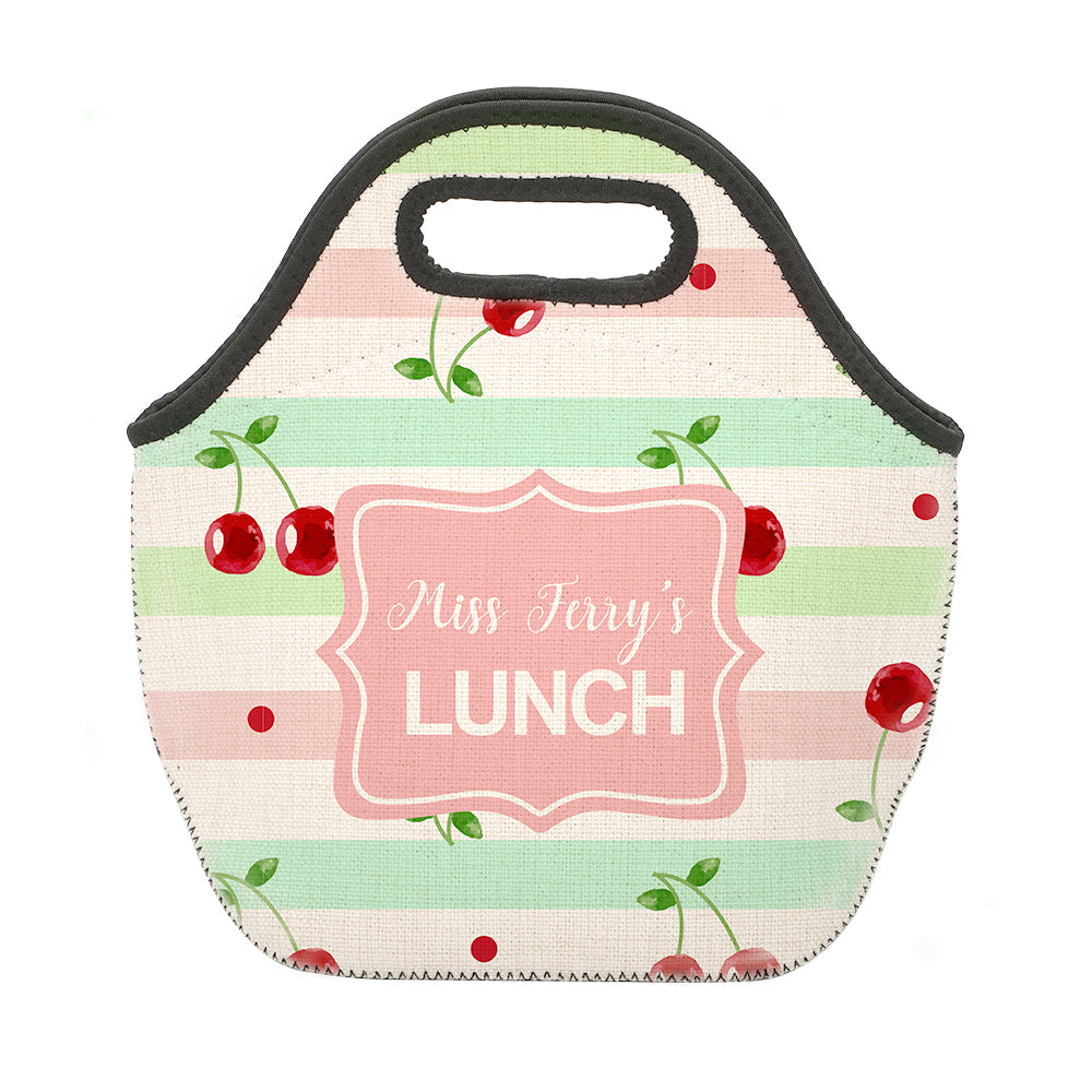 Linen Touch Lunch Bag, Neoprene Lined Poly Cotton, Natural, 11" x 11.25"