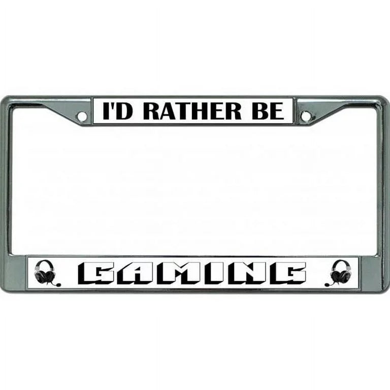 License Plate Frame, 6"x12" Chrome Finish, (2) Insert Areas